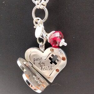 Origami Owl Convertible Silver-tone 'Piece of My Heart' Locket Necklace